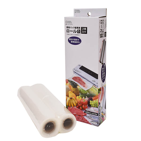 密封パック器専用ロール袋(28cm×3m)2本入_08-1124_COK-E-SM282_OHM(オーム電機)